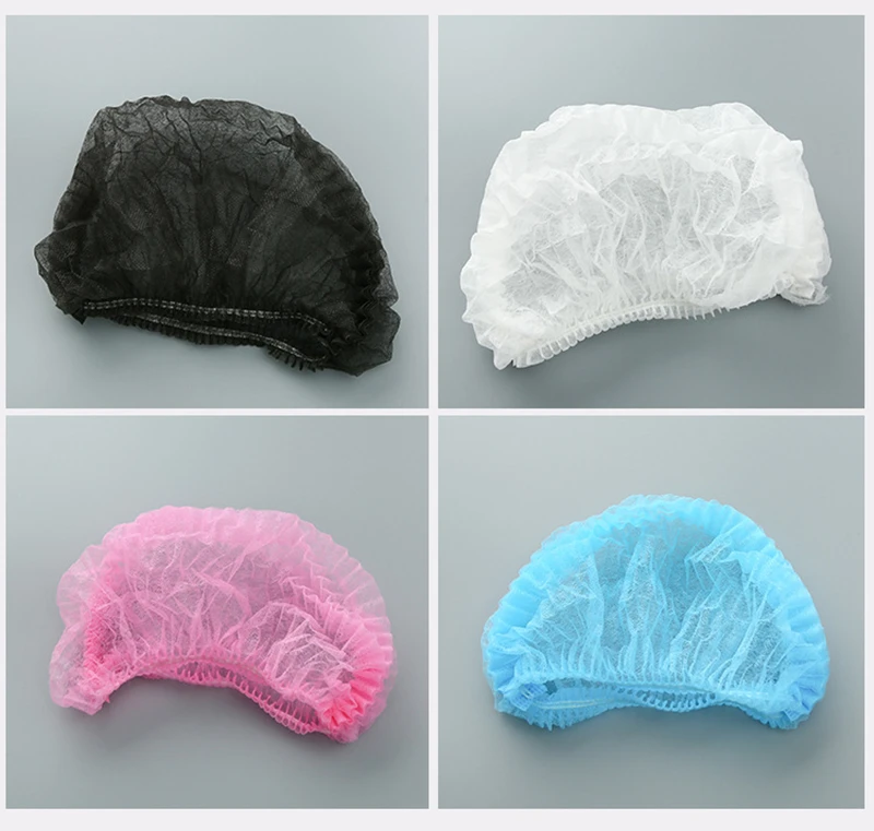Нетканая эластичная Пылезащитная шапочка одноразовая 100 шт. для женщин и мужчин
