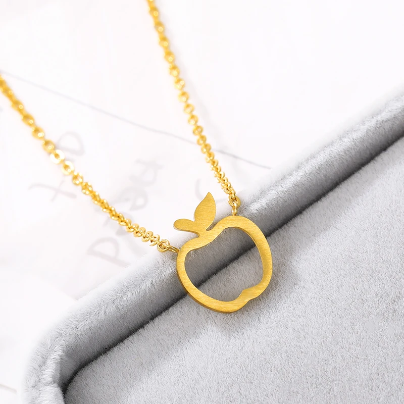 Новое круглое ожерелье в форме ажурной монеты яблока забавная подвеска виде