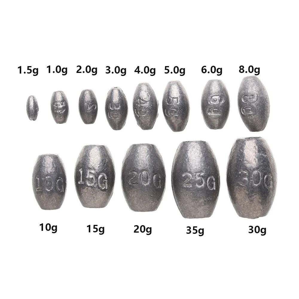 10 шт для рыболовного грузила в форме оливы полая приманка весовые весы 0 5g 10g осень