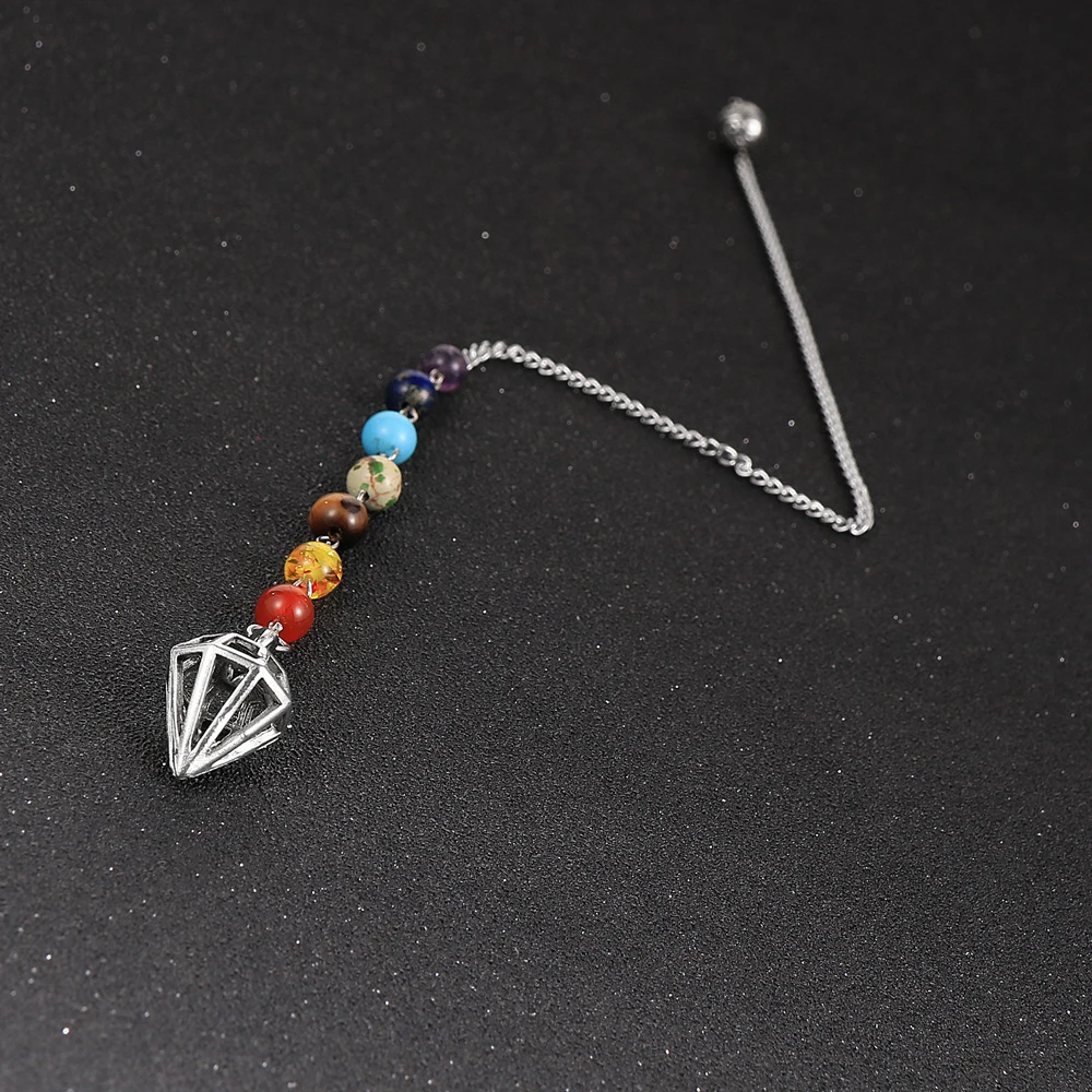 7 Чакра Йога шестигранный конический кулон рейки натуральный камень Divination амулет