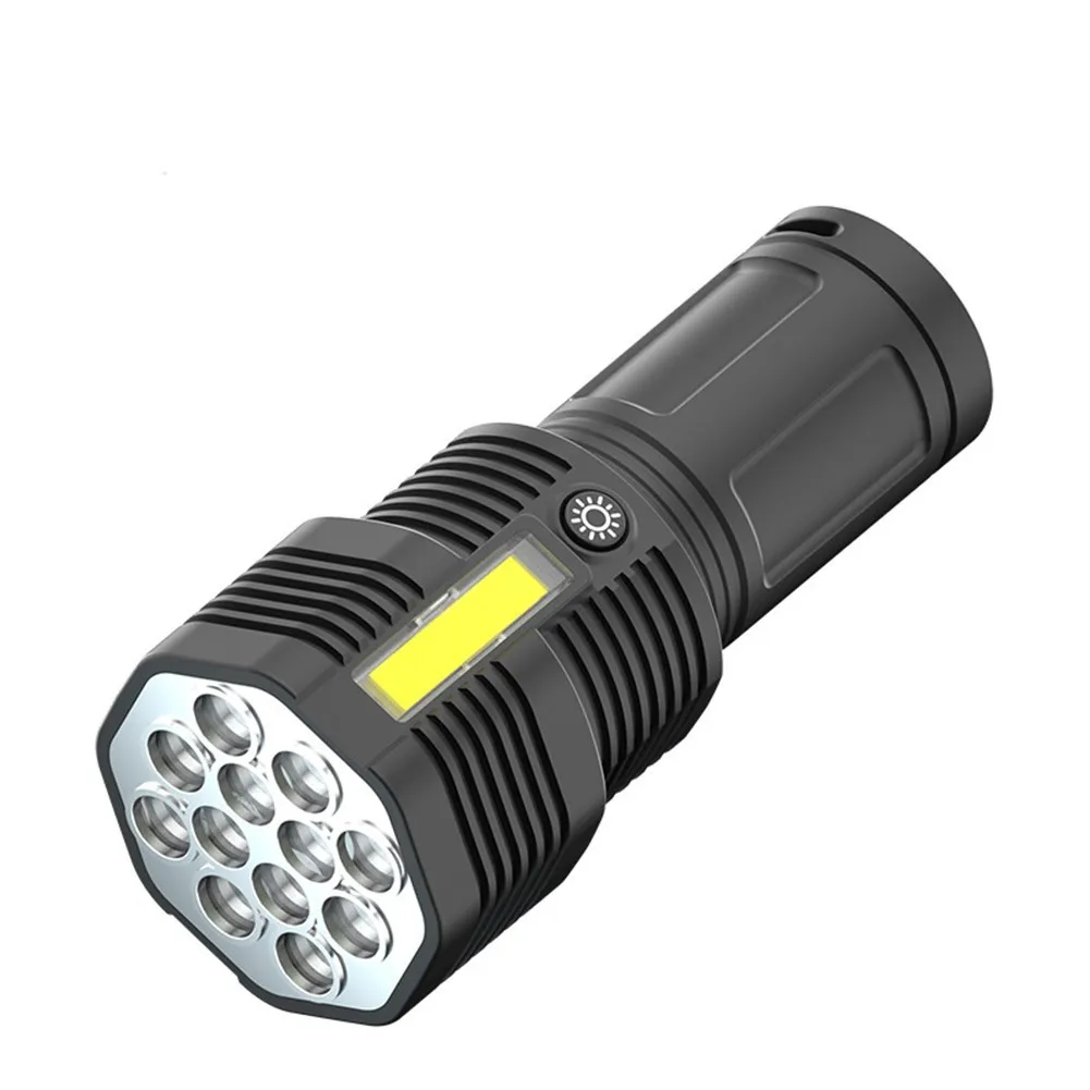 

12LED Strong Light Flashlight USB Fast Charge Light Flashlight With Side Light Durable Waterproof Outdoor Camping Safe Equipment