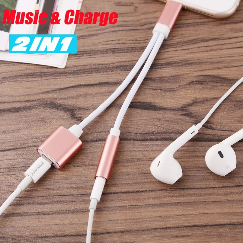 

Lightning to 3.5mm Headphones Jack Adapter, 2 in 1 Charger and Aux Audio Splitter for iPhone 7 8 12 11 XR Support iOS 10.2 Syste