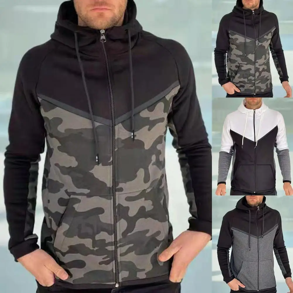 

Мужская камуфляжная толстовка с воротником-стойкой, на завязках