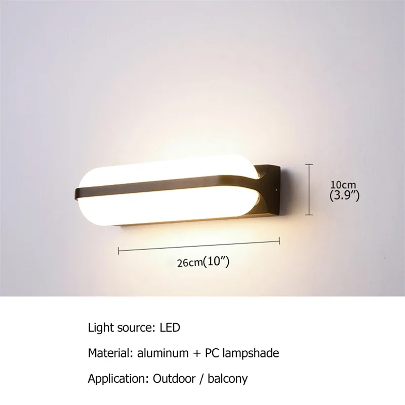

OULALA Outdoor LED Wall Sconces Patio Waterproof Simple Creative Decorative For Porch Courtyard Balcony Garden