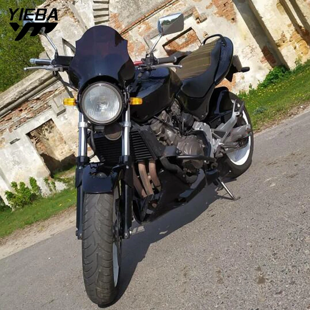 Ослепительный синий черный прозрачный лобовое стекло мотоцикла для Honda CB400 CB600 CB750