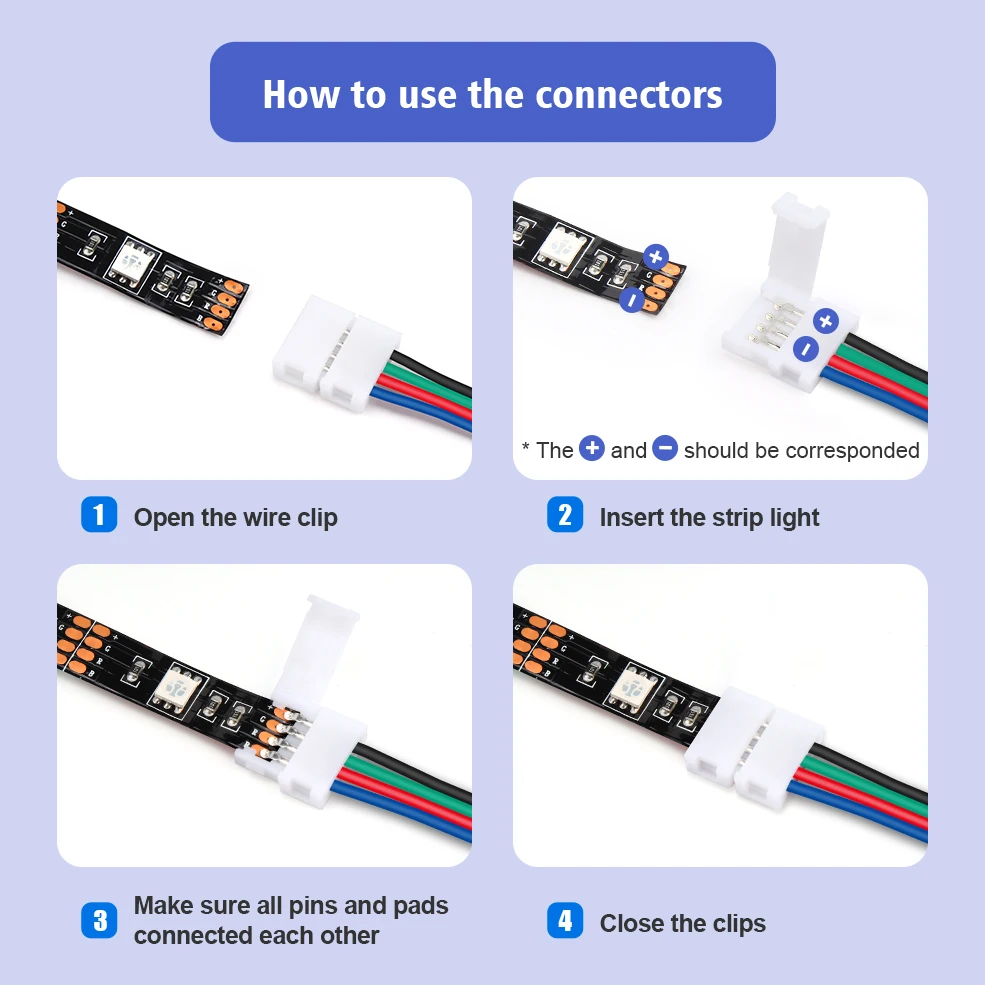 5 шт./лот 4 контактный разъем для светодиодной ленты RGB RGBW RGBWW Color 5050 Светодиодная