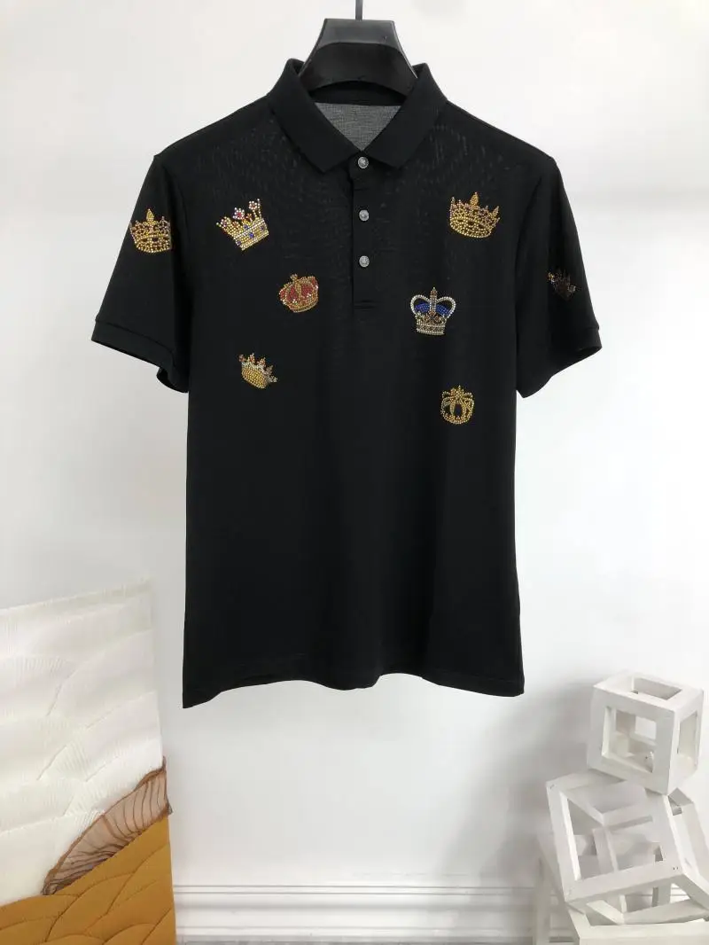 

Summer Men's casual Polo Shirts High Quality diamonds Tee Tops C554