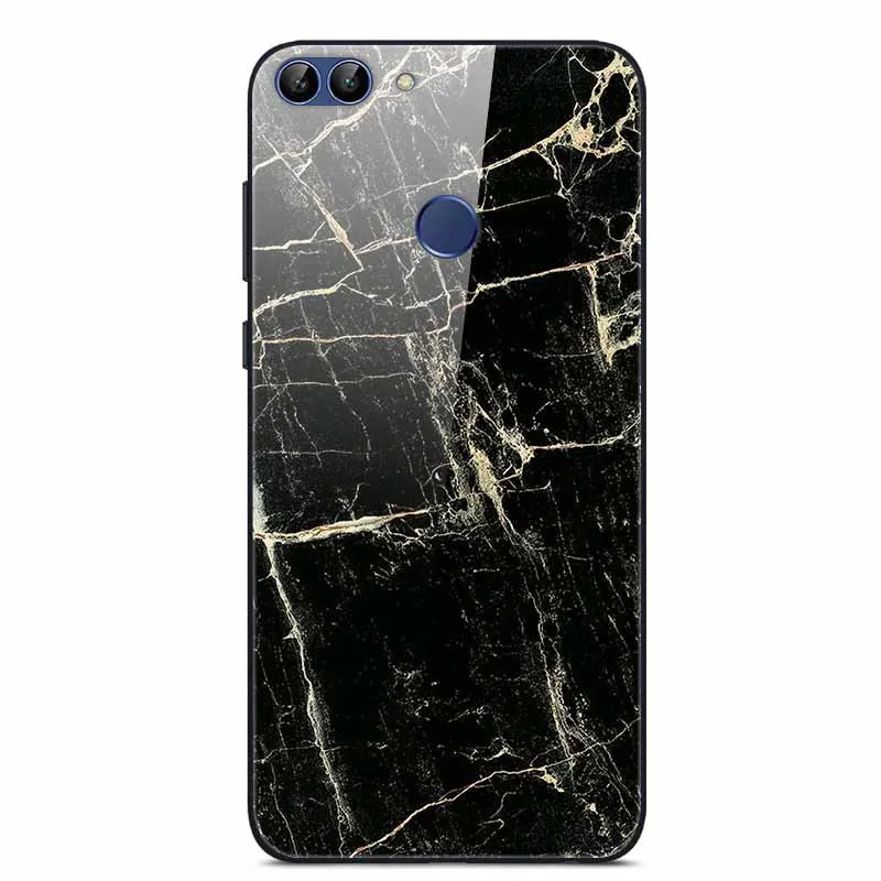 Чехол из закаленного стекла для Coque huawei P Smart, мягкий бампер, 3D печать, Funda для huawei P Smart, FIG-LX1 чехол для телефона - Цвет: 01