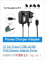 5V 3A type-C USB AC/DC адаптер настенного зарядного устройства Шнур питания для Raspberry Pi 4 Модель B адаптер питания с переключателем