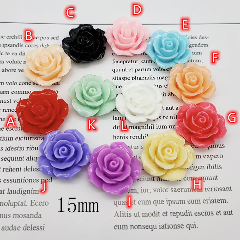 

Rose Flower Resin Decoration Crafts 20pcs Colorful Roses Flatback Cabochon Scrapbook DIY Embellishments Accessories