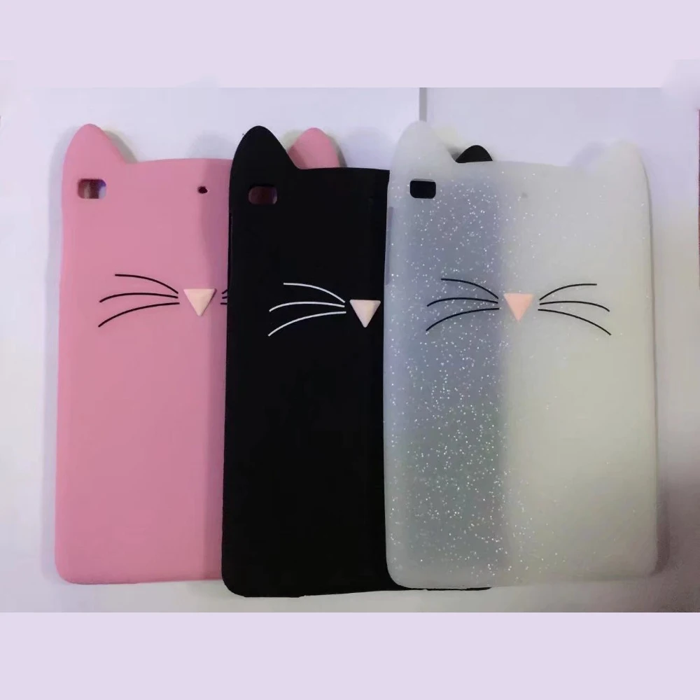 Ультра тонкий милый Кот из мягкого силикона с узором резиновый чехол для Apple Ipad Mini