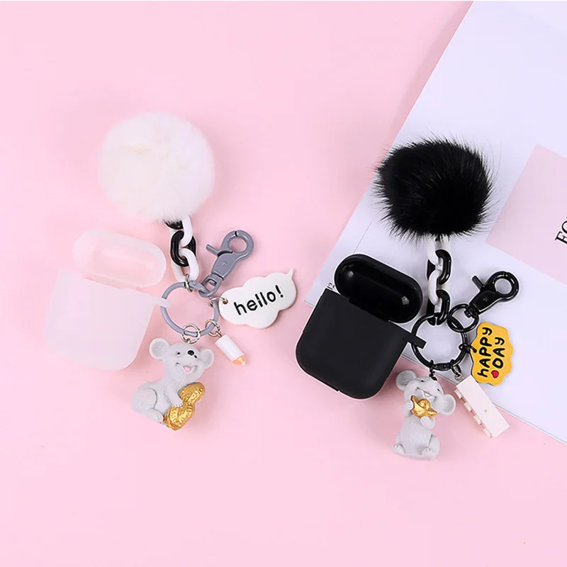 Уникальный милый держатель для ключей из пвх смолы на удачу с милым меховым