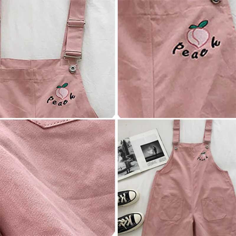 

Rompers Women Adjustable Strap Pockets Feminino Print Sweet Girlish Harajuku Stylish Students Summer Cozy Hipster Casual Bottom