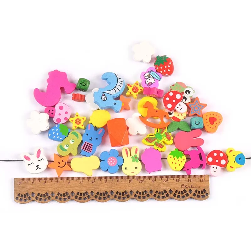 25 шт случайных миксов животных красочные деревянные бусины для украшений детей своими руками изготовления детского ожерелья деревянные украшения М2652.