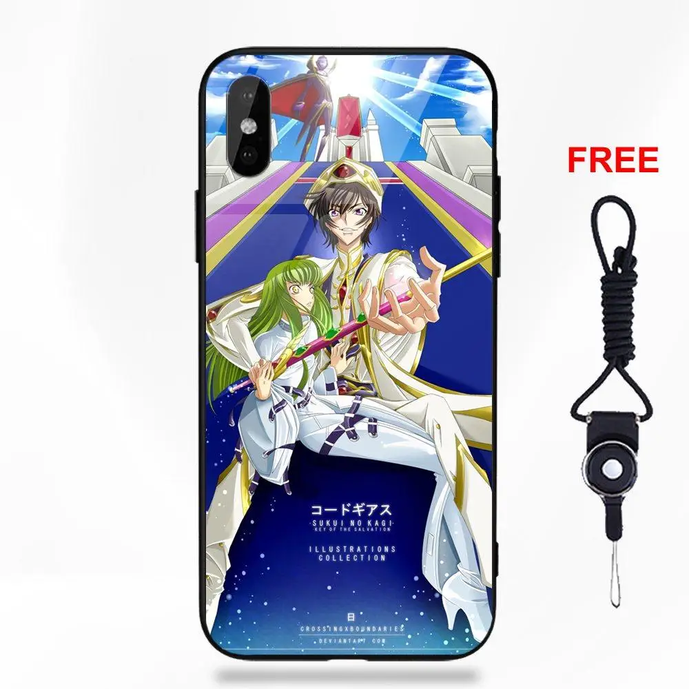 Vvcqod код Geass Letouch Cc для Apple iPhone X XS Max XR 5 5C 5S SE 6 6S 7 8 Plus мягкая TPU рамка закаленное стекло