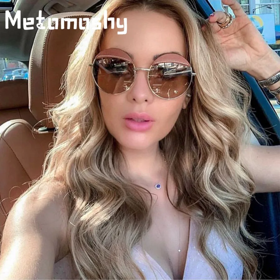 Солнечные очки в стиле стимпанк UV400 женские брендовые дизайнерские круглые