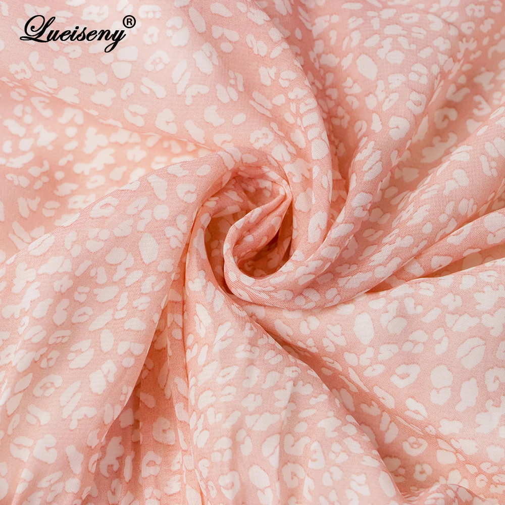 

LUEISENY Sexy Backless Dress Women 2021 Summer Ruffles V Neck Floral Cake Chiffon Dresses Bohemian Long Sleeve Vestidos Mujer