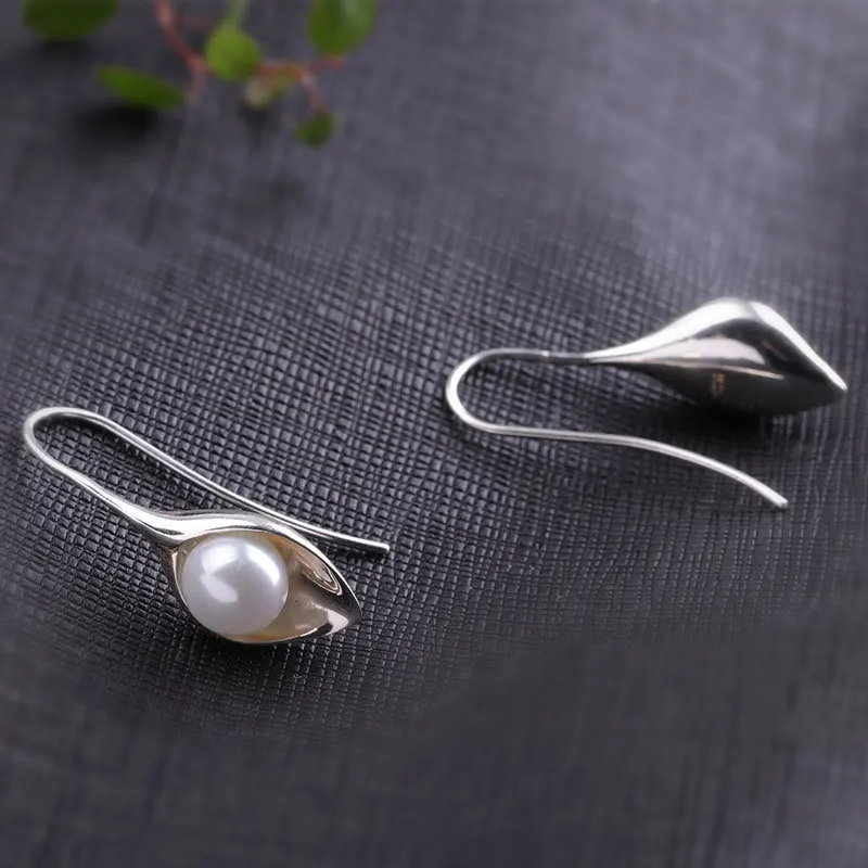 

Earrings Silver 925 Natural Chalcedony Classic Simple Flowers Earrings For Women Ladies Fine Jewellery Zilveren Oorbellen