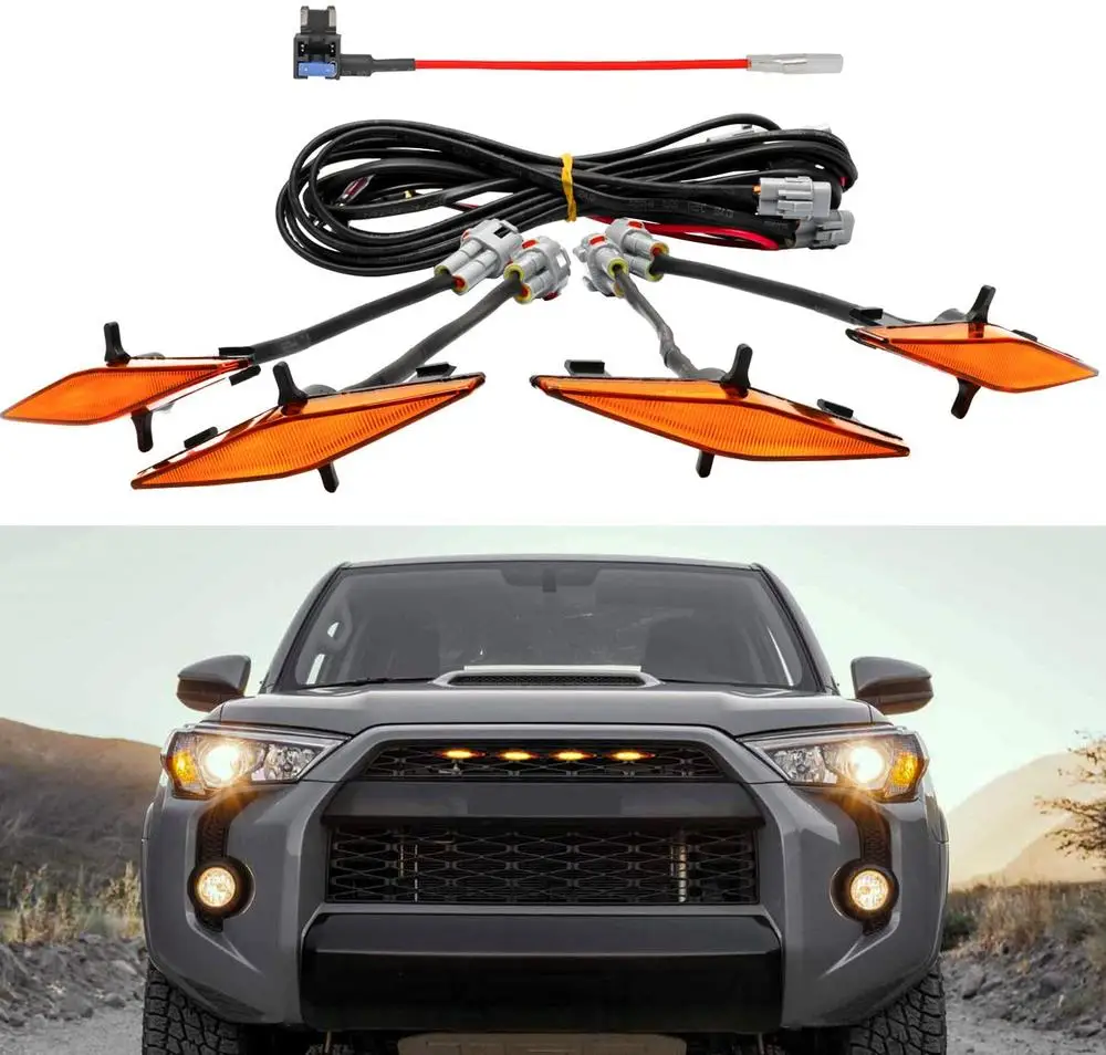 

Car Front Hood Grille LED Lights Set Assy W/wire Harness For Automobile Car Modification LED Lights Set Car Exterior Decorative