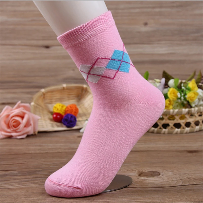 Женские Жаккардовые носки с ромбами женские дизайнерские модные повседневные