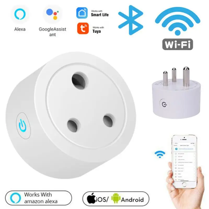 

10A Plug WIFI Bluetooth Wireless Remote Socket Smart Timer Plug Voice Control Home Fire Retardant PC Smart Power Socket