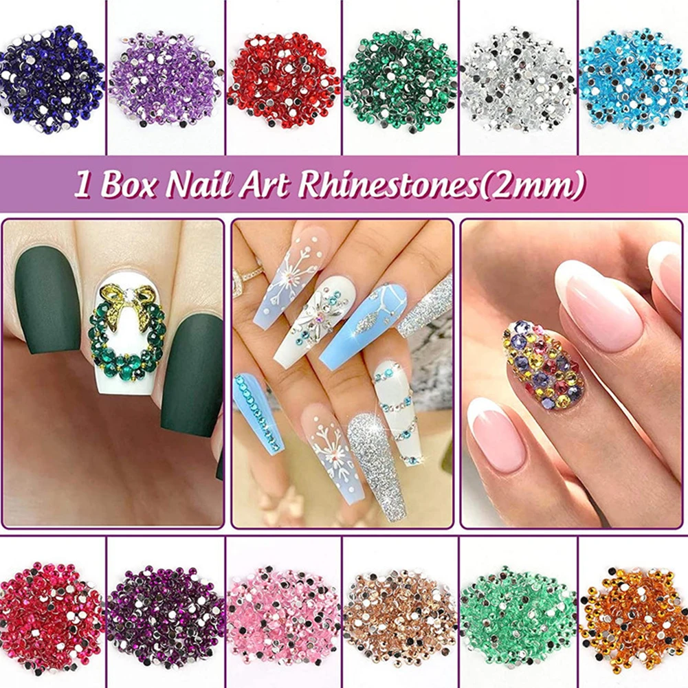 

DIY Paillette 3D Stickers Nail Decoration Set Tweezer Glitter Professional Accessories Self Adhesive Rhinestones Sequins Salon