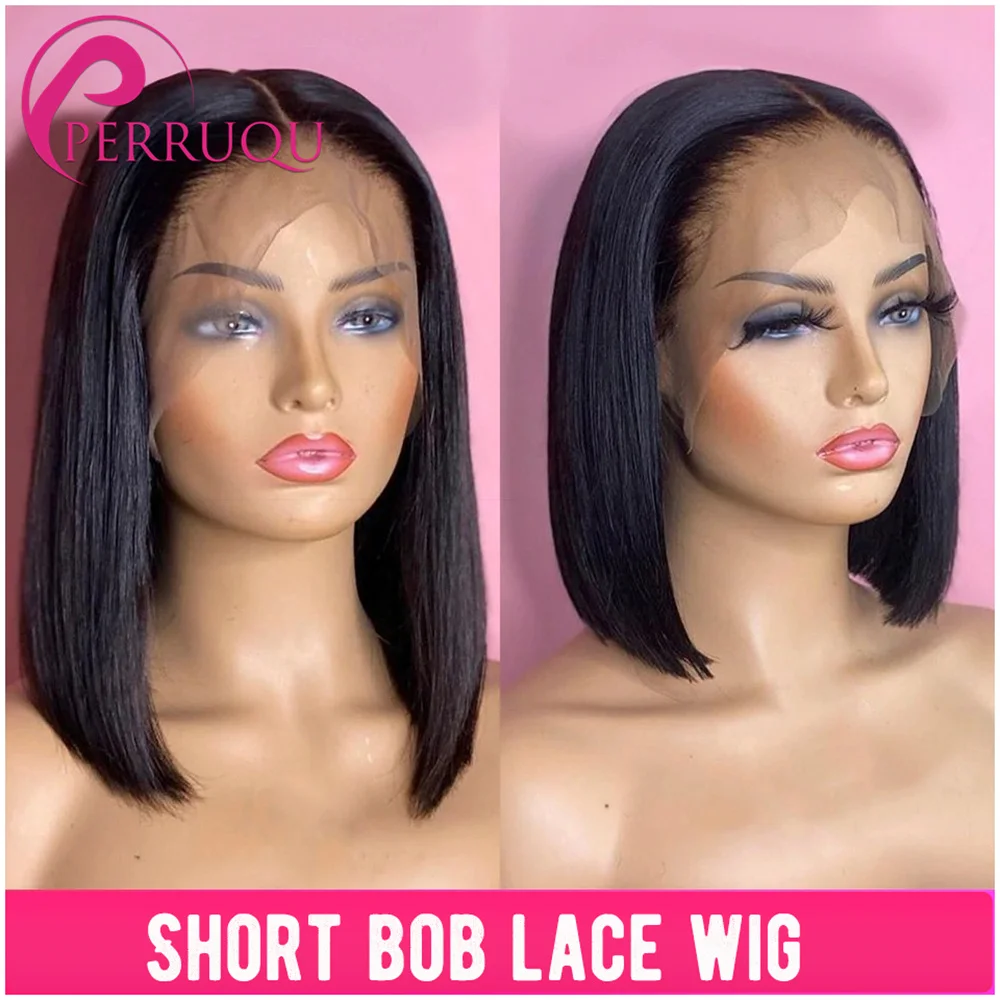 

Perruqu Straight Bob Human Hair Wigs Short Bob Wig Brazilian Lace Front Human Hair Wigs Remy Pre Plucked 13X4 Lace Frontal Wigs