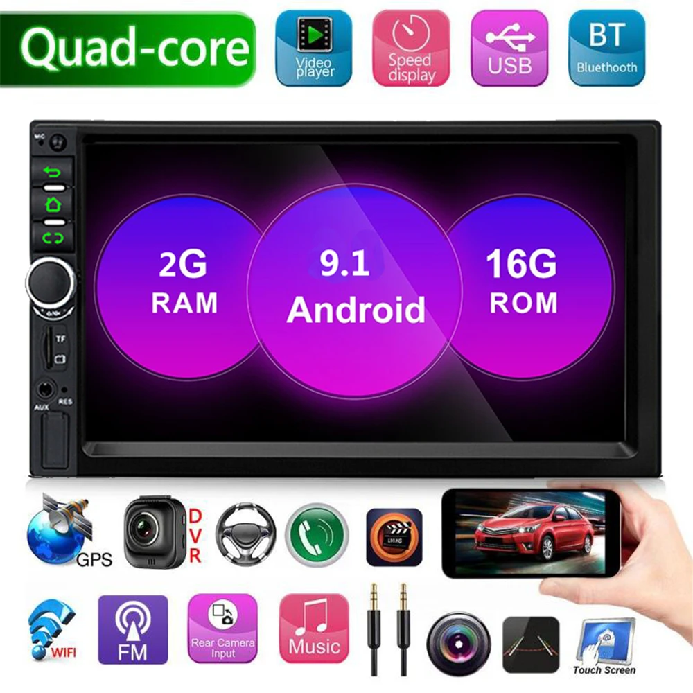 Автомагнитола 2 din 7 &quot Android 9 1 HD мультимедийный плеер сенсорный экран стерео MP5