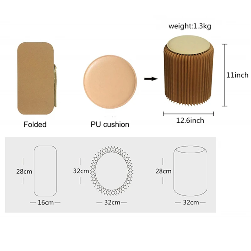 11 дюймов современный складной портативный экономичный вход обувной табурет пуф