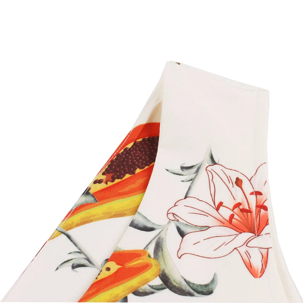 Платье без рукавов Одри Хепберн Летний стиль принт фрукт ананас Рождество 50s 60s