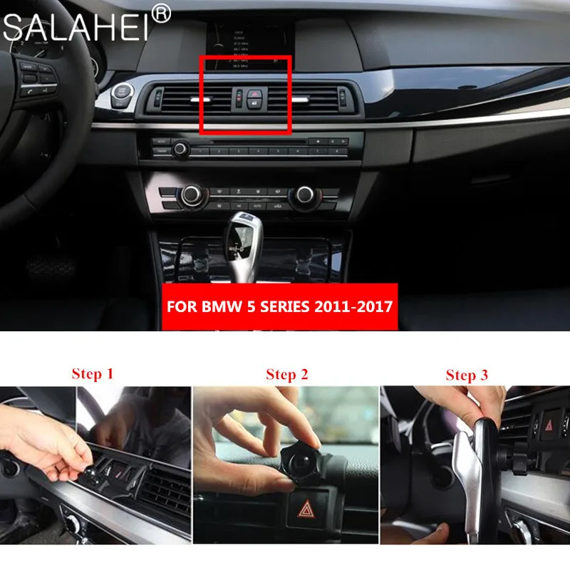 

Car Mobile Phone Holder Bracket For BMW 5 Series 2011 2012 2013 2014 2015 2016 2017 Air Vent Mount Cradle Dashboard GPS Stand