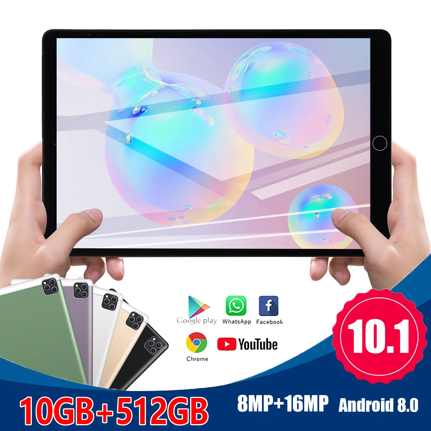 

Newest S11 10.1'' Tablet Android 9.0 10GB RAM 512GB ROM 2560*1600 Tablets 8800mAh Dual Wifi Type-C Bluetooth 10Core Tablets