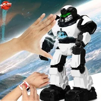 intelligent remote control robot parent child interactive rc toy watch gesture induction programming dual control rc robot model