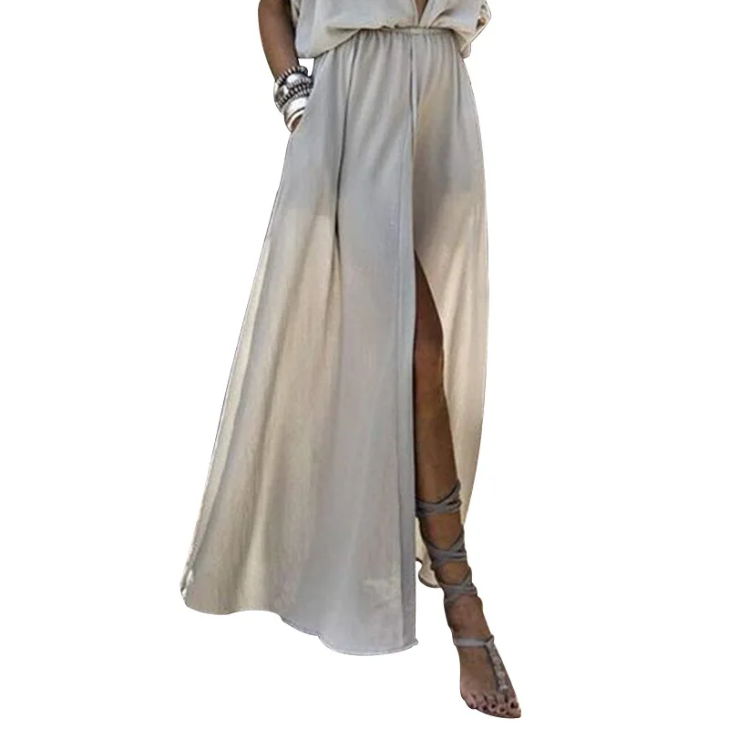 

2021 summer new open back sexy low cut short sleeve sleeveless dress V-neck party dress high end evening dress