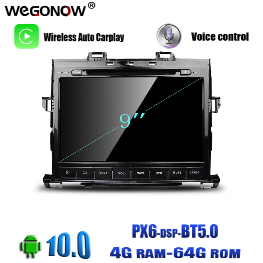 Android 10 0 64 Гб ПЗУ Восьмиядерный для Toyota Alphard 2007-2013 автомобильный DVD-плеер Wifi BT 5 RDS