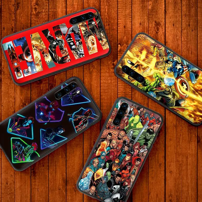 Черные силиконовые чехлы Marvel The Avengers для huawei Y6 Y7 Y9 Prime 2018 2019 Nova 2i 3 4 3i Lite mate 10 20 Pro
