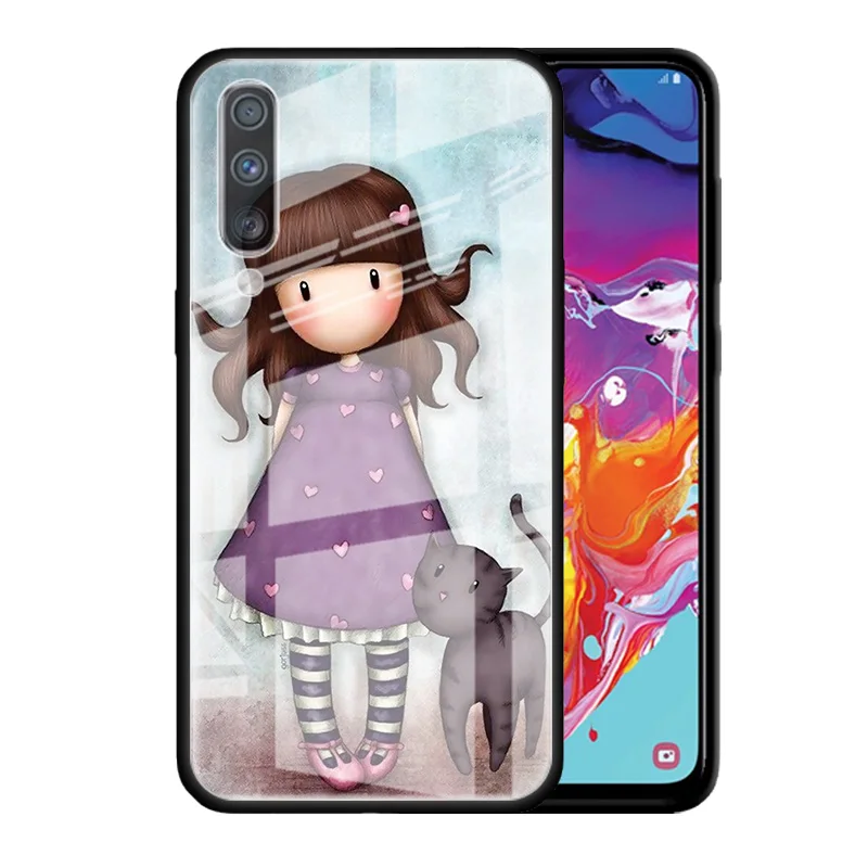 

Girl Kid Art Illustration Santoro Gorjuss Glass Phone Case For Samsung Galaxy A51 A50 A71 A70 A21s A31 A10 A40 A52 A41 M31 Shell