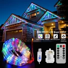 8 моделей уличная гирлянда, Светодиодная трубчатая веревка, уличная Водонепроницаемая IP67 лента с дистанционным управлением и батареей для рождественского сада 2022