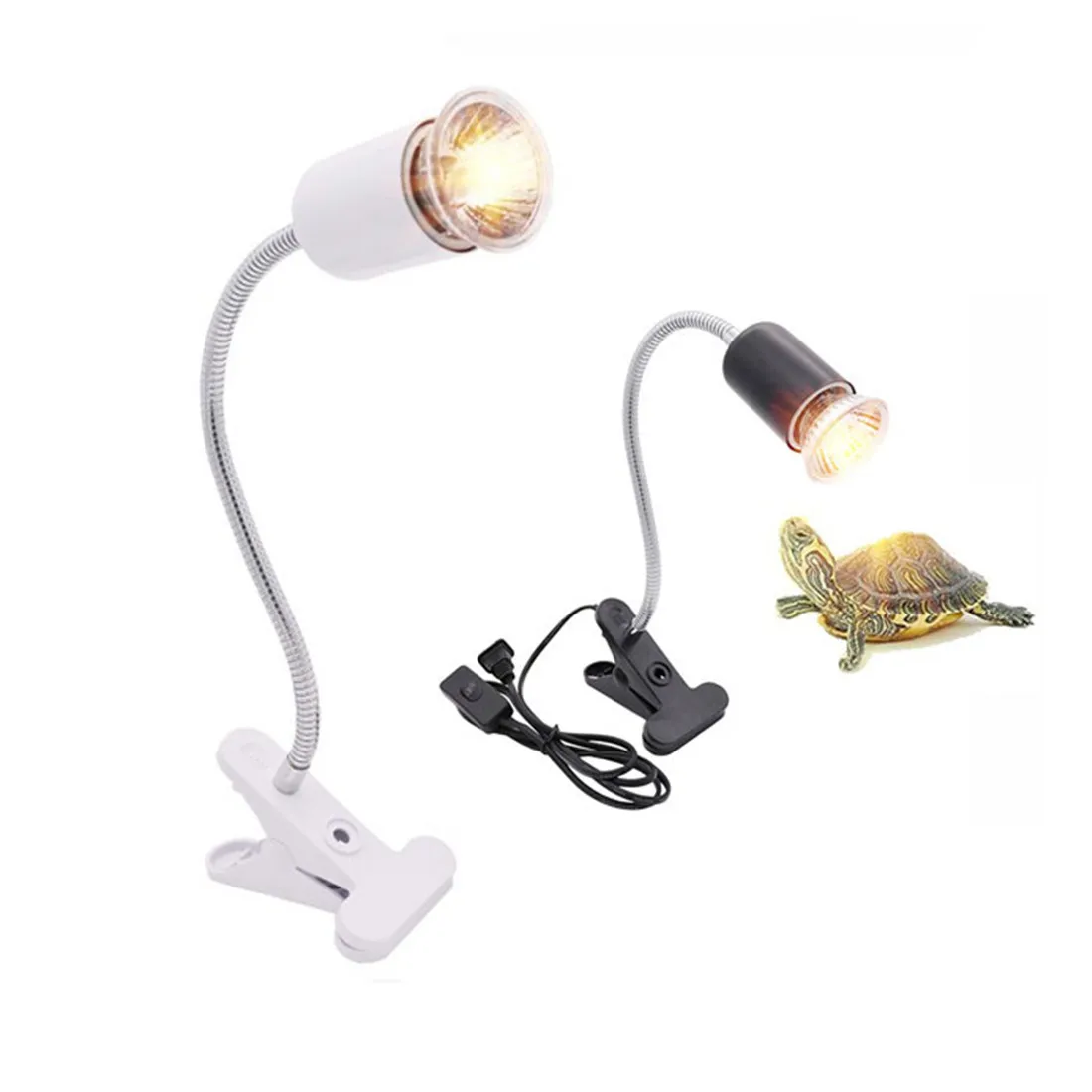 50W Halogen Bulb Included Reptile Heat Lamp Adjustable Gooseneck Aquarium Tank Heating Lamps for Tortoise Lizard Snake Terrarium