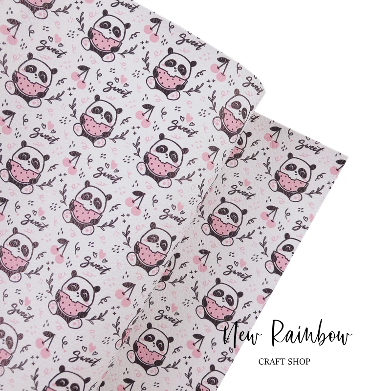 Искусственная кожа 30 х13 см в рулоне с изображением панды для рукоделия лука | Дом