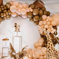 124pcs brown coffee balloons garland arch cream peach globos birthday wedding baby shower party decoration snniversaire garcon