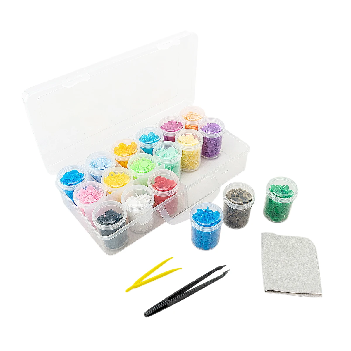 BESTNULE 600 Snap Buttons Set 18 Colors T3 T5 T8 Plastic for Sewing and Crafting with 2 Tweezers 1 Wiping Cloth | Дом и сад