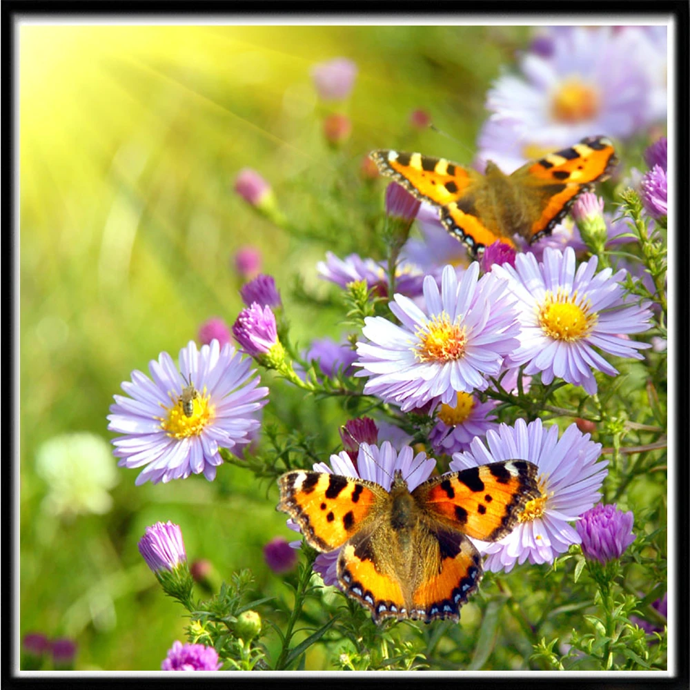 

Набор для вышивки крестиком 11CT, Набор для вышивки с принтом пейзажа, цветка, розы, нити DMC, набор для рукоделия