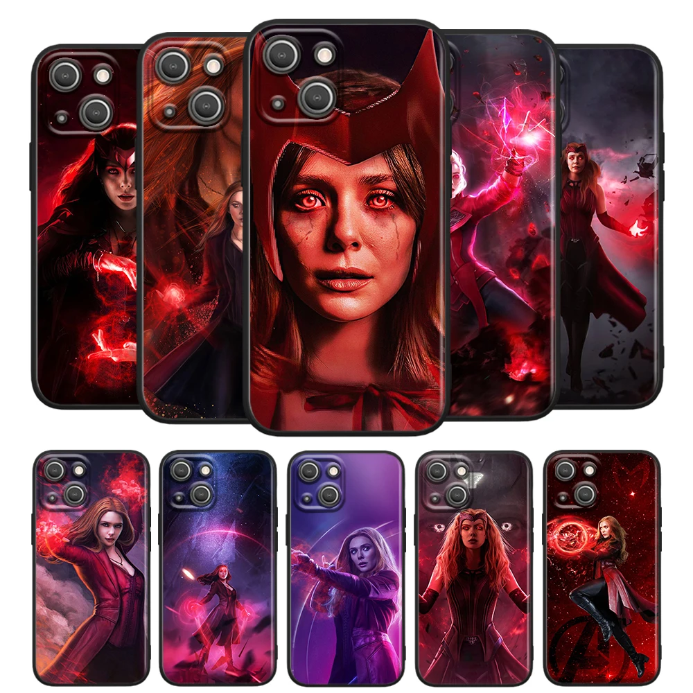 

Scarlet Witch Marvel for Apple iPhone 13 12 Pro Max Mini 11 Pro XS Max X XR 6 7 8 Plus 5S SE2020 Soft Black Phone Case