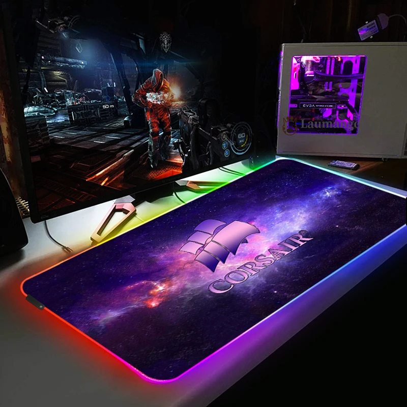 Новое поступление светодиодная подсветка Corsair логотип коврик для мыши RGB