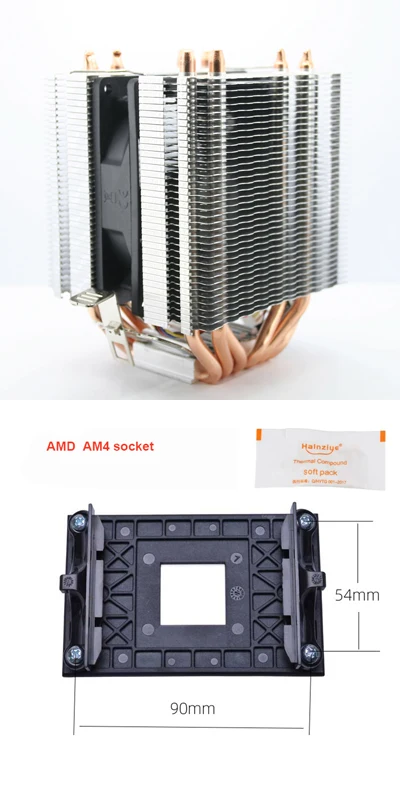 1 fan AMD AM4 6 тепловой трубы 4пр Вентилятор охлаждения процессорный кулер вентилятор Радиатор охлаждения радиатора для Intel LGA 775/115X/1366 для AMD FM1/FM2+/AM2+/AM3+ кулер - Цвет лезвия: 1 fan AMD AM4
