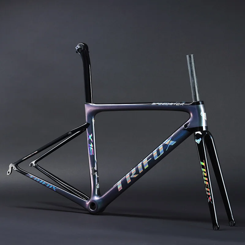 chameleon purple TRIFOX карбоновая рама для дорожного велосипеда 29er sl6 велосипедная Рама Хамелеон карбоновая рама BB68 27,5 диск карбоновая рама - Цвет: chameleon purple