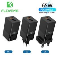 floveme 65w euusuk charger quick 4 0 3 0 for iphone 12 11 type c qc3 0 45w 22 5w fast charger for xiaomi huawei laptop tablet