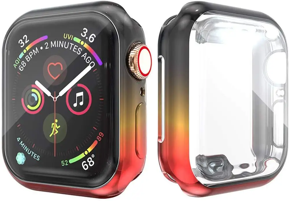 multicolor tpu smartwatch protective case for apple watch band 38mm 40mm 42mm 44mm frame protection cover for iwatch 6 5 4 3 2 1 free global shipping