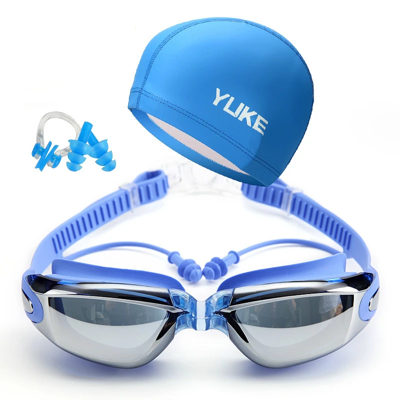 

Summer Beach Goggles for Swimming Swim Men Glasses HD Waterproof and Anti-fog Big Frame Degree Swimming Equipment with Earplugs